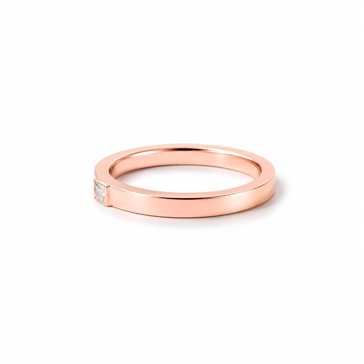 【お取り寄せ注文可能】Square Dia Ring(K18 PINK GOLD)
