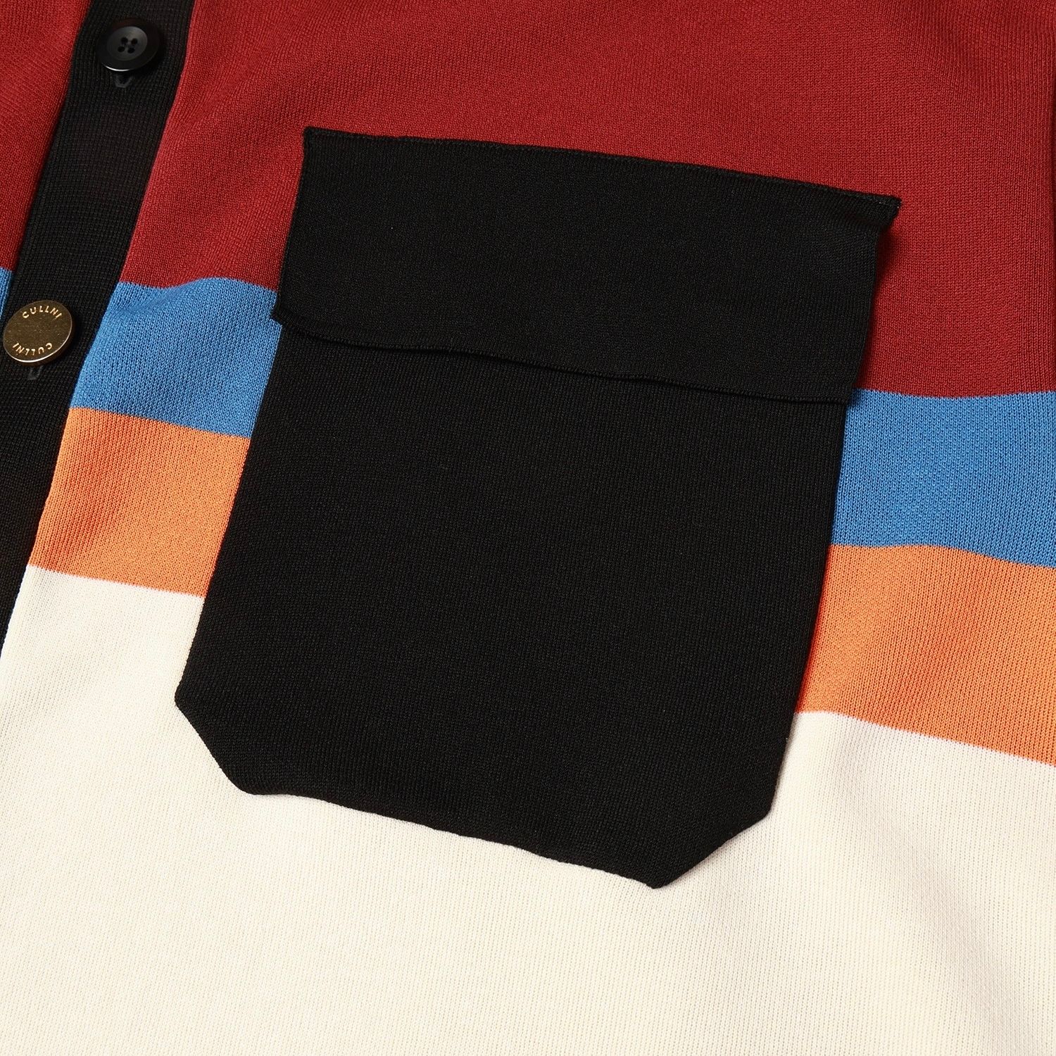 CULLNI - 【残り一点】Collarless Buttoned Short Sleeve Knit