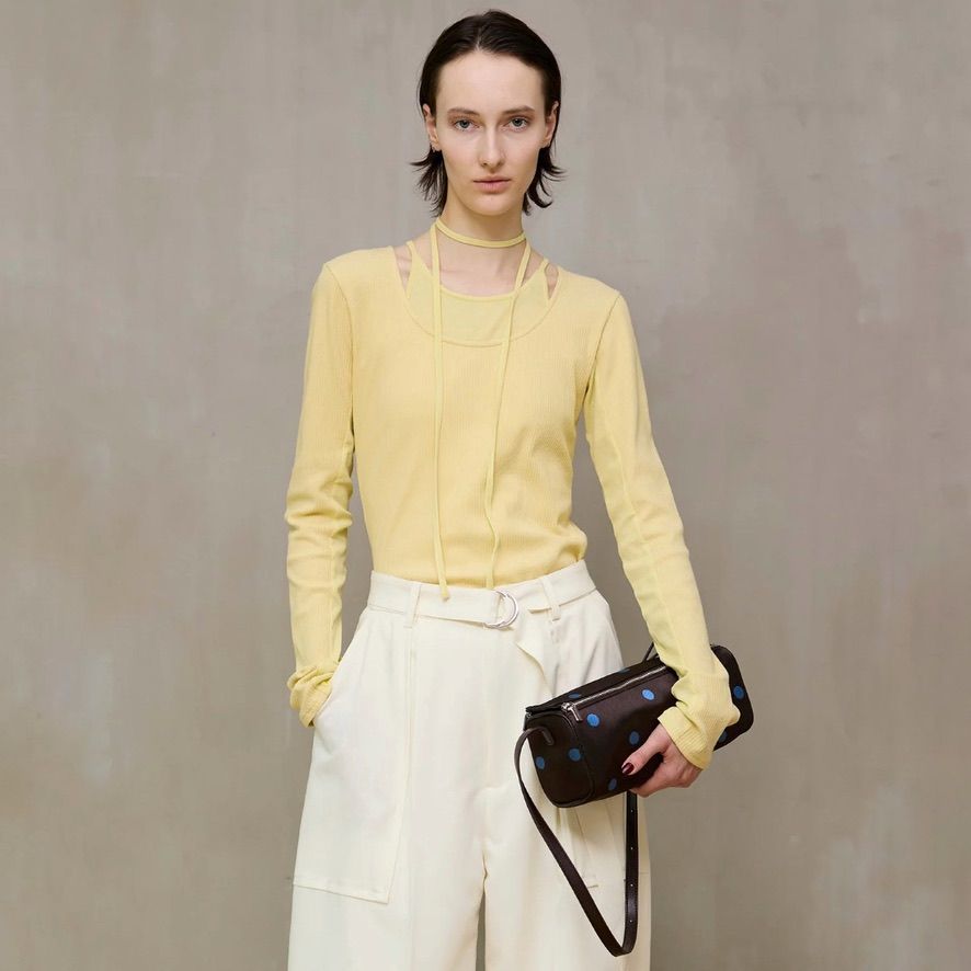 【残り一点】レイヤードリブトップス