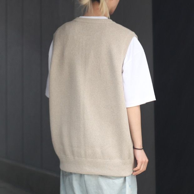 【残りわずか】Moss Stitch Zip Vest