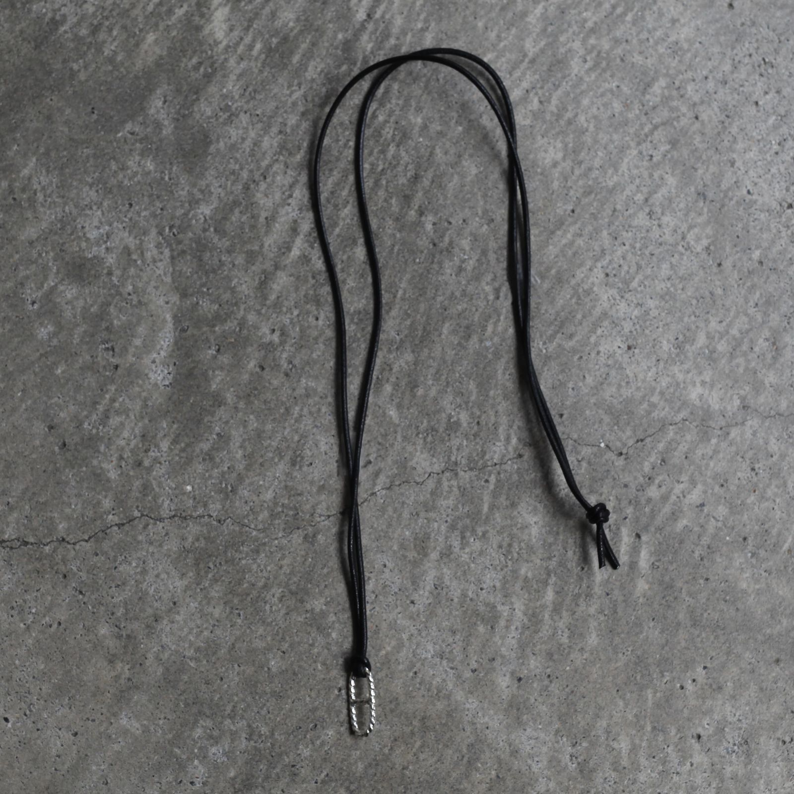 【残り一点】Twist Anchor Leather Necklace(BLACK LEATHER×SILVER)