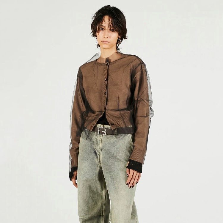 【残り一点】Reversible Tulle Knit Cardigan