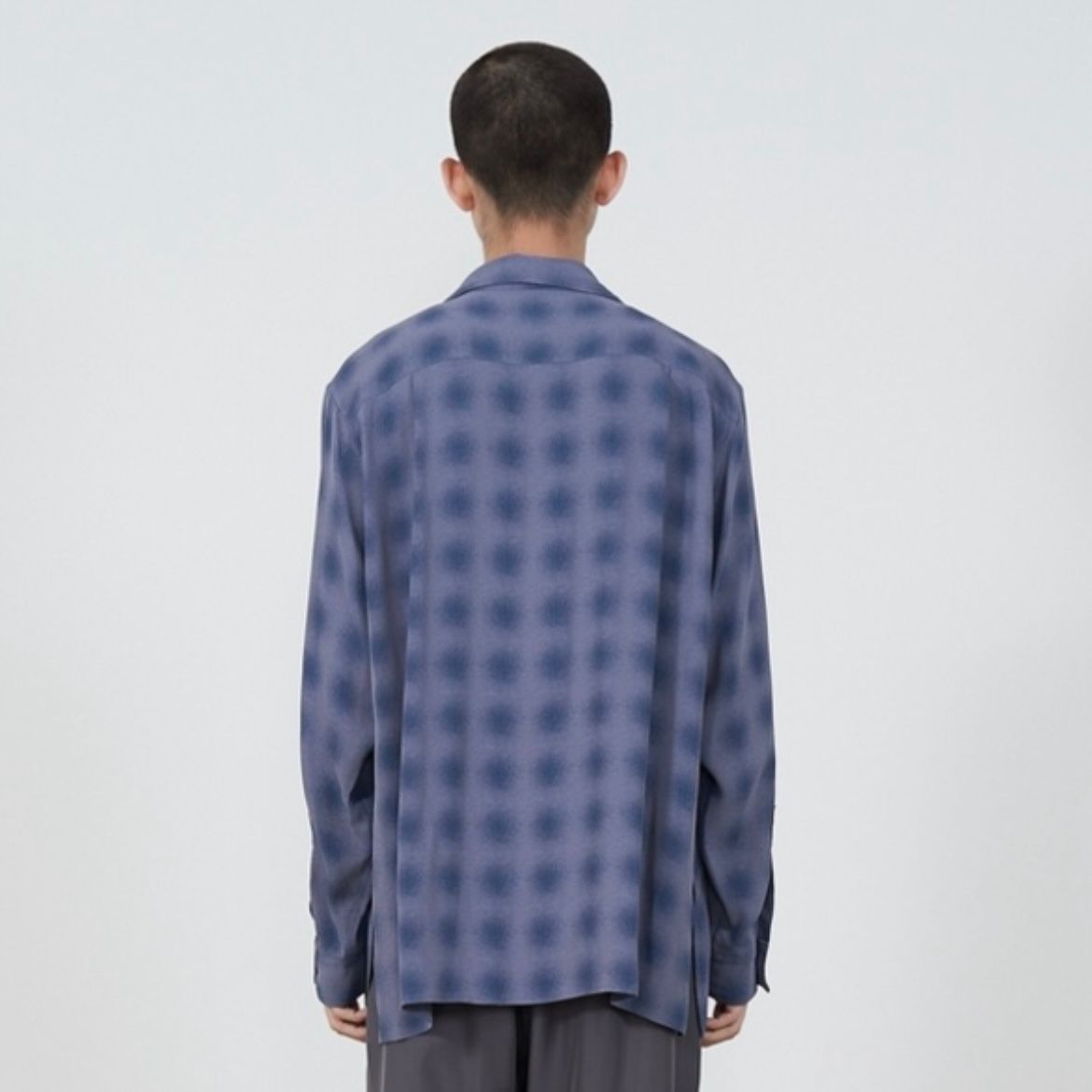 YOKE - 【残り一点】Blurred Ombre Plaid Open Collar Shirt