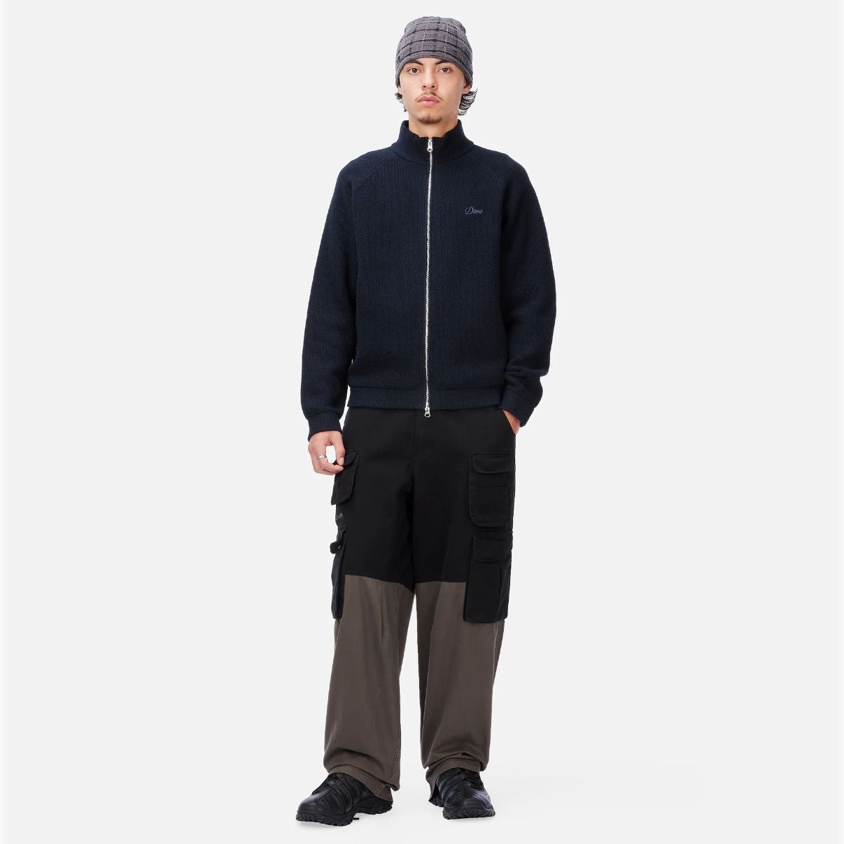 【残り一点】Knitted Pique Zip Sweater