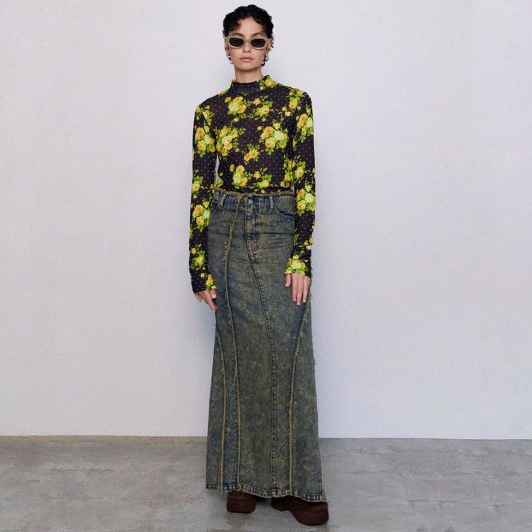 【残り一点】Cellulose Denim Maxi Skirt