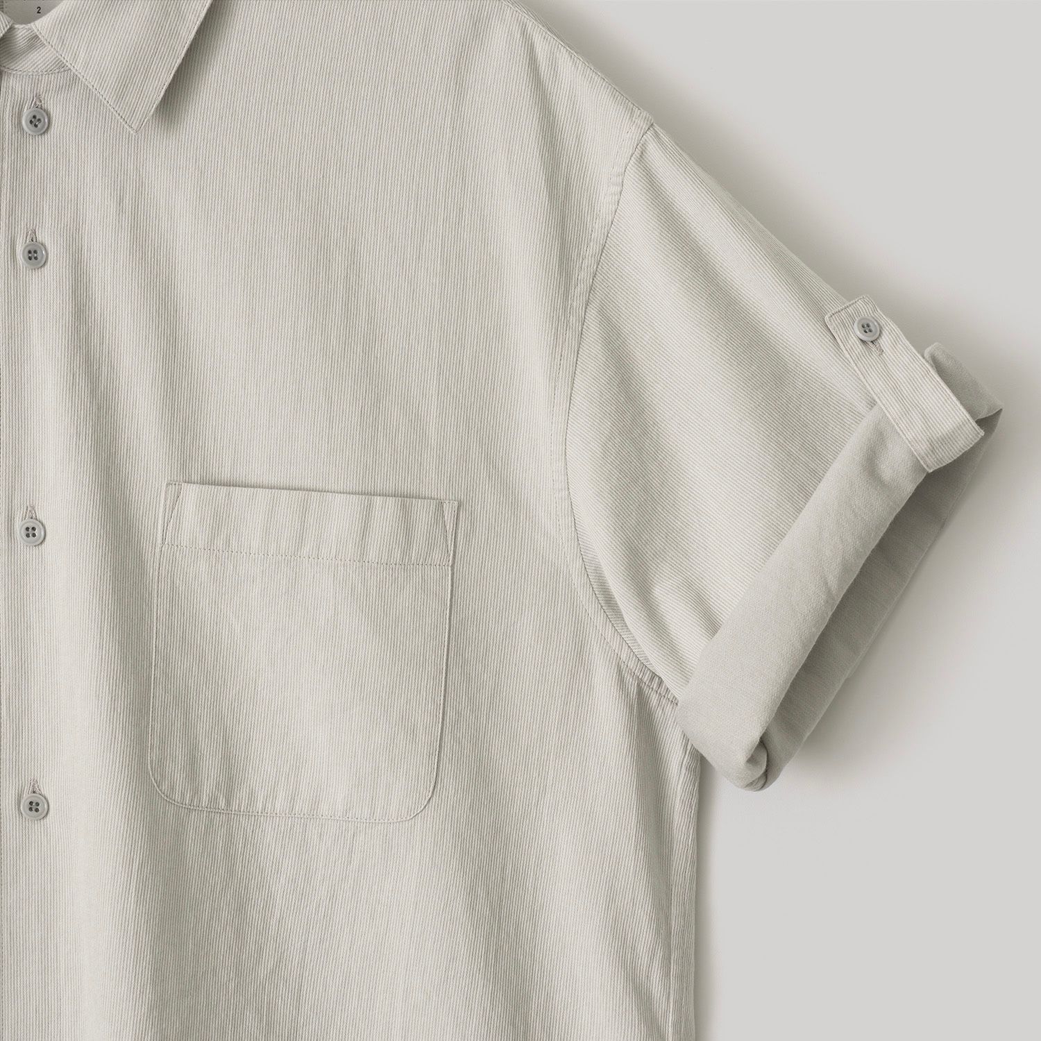 【残り一点】Pique Chambray Roll-Up Shirt