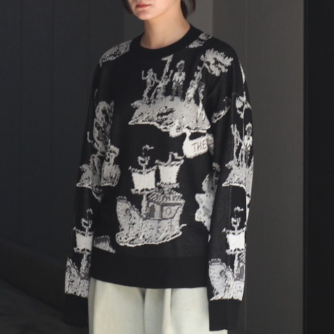 【残り一点】Newcommune Island Jaquard Knit