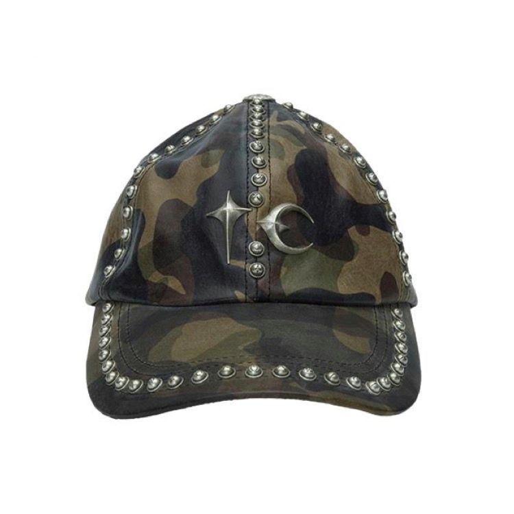 【残り一点】Studded Camo Leather Cap
