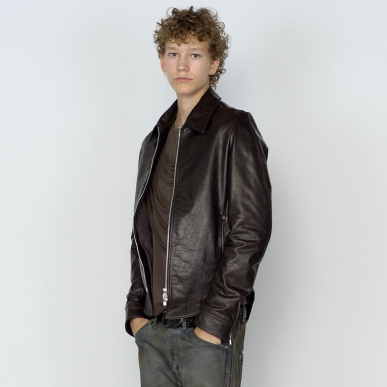 【残り一点】Zip Up Leather Shirt