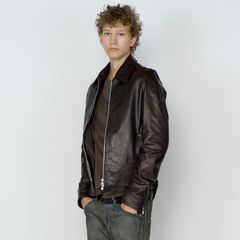 【残り一点】Zip Up Leather Shirt