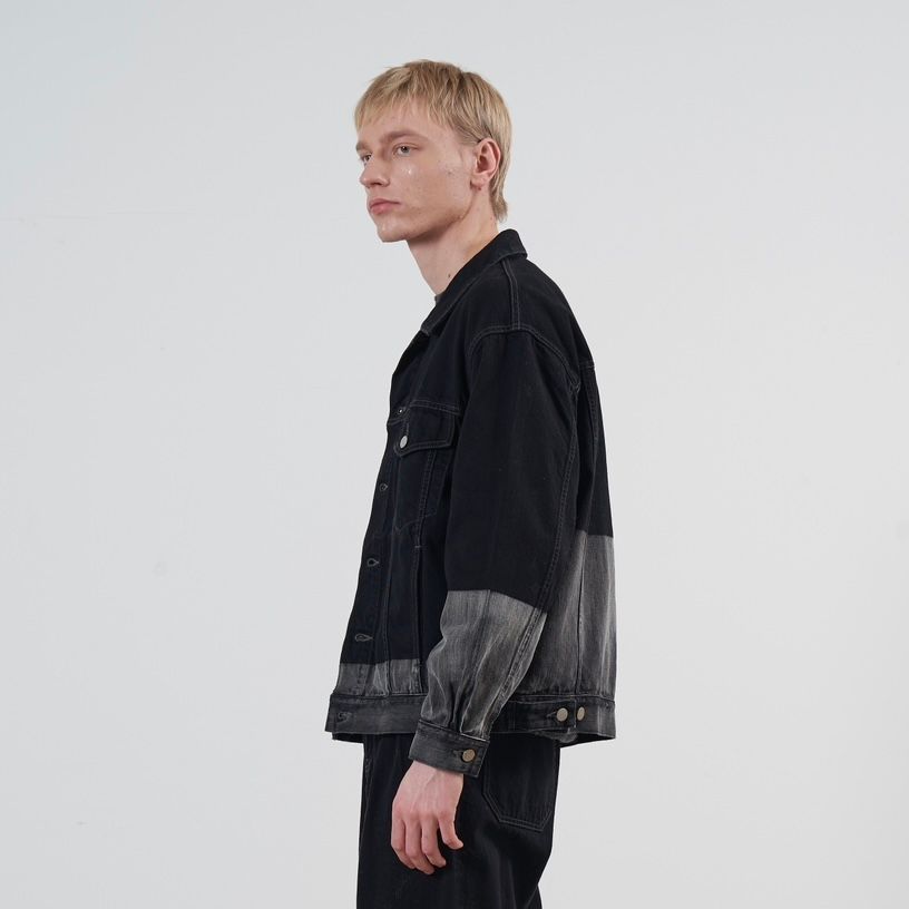 YOKE (ヨーク) - 【残りわずか】Laser Processed Denim Trucker Jacket - 3(M) / Black / Unisex