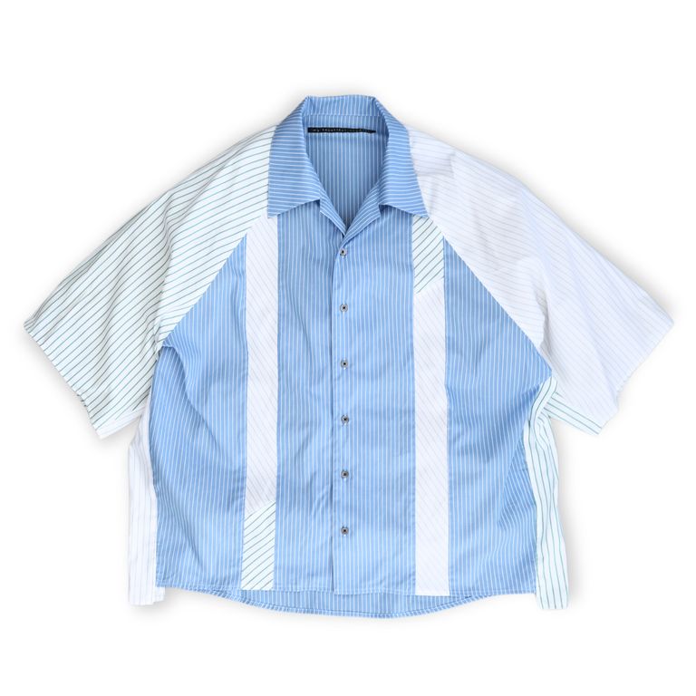 未使用品 マイビューティフルランドレット ランダムストライプL/Sシャツ ブラウス オーバーサイズ 長袖 1 ブルー WM09-SH251092 マイビューティフルランドレット my beautiful landlet ランダム