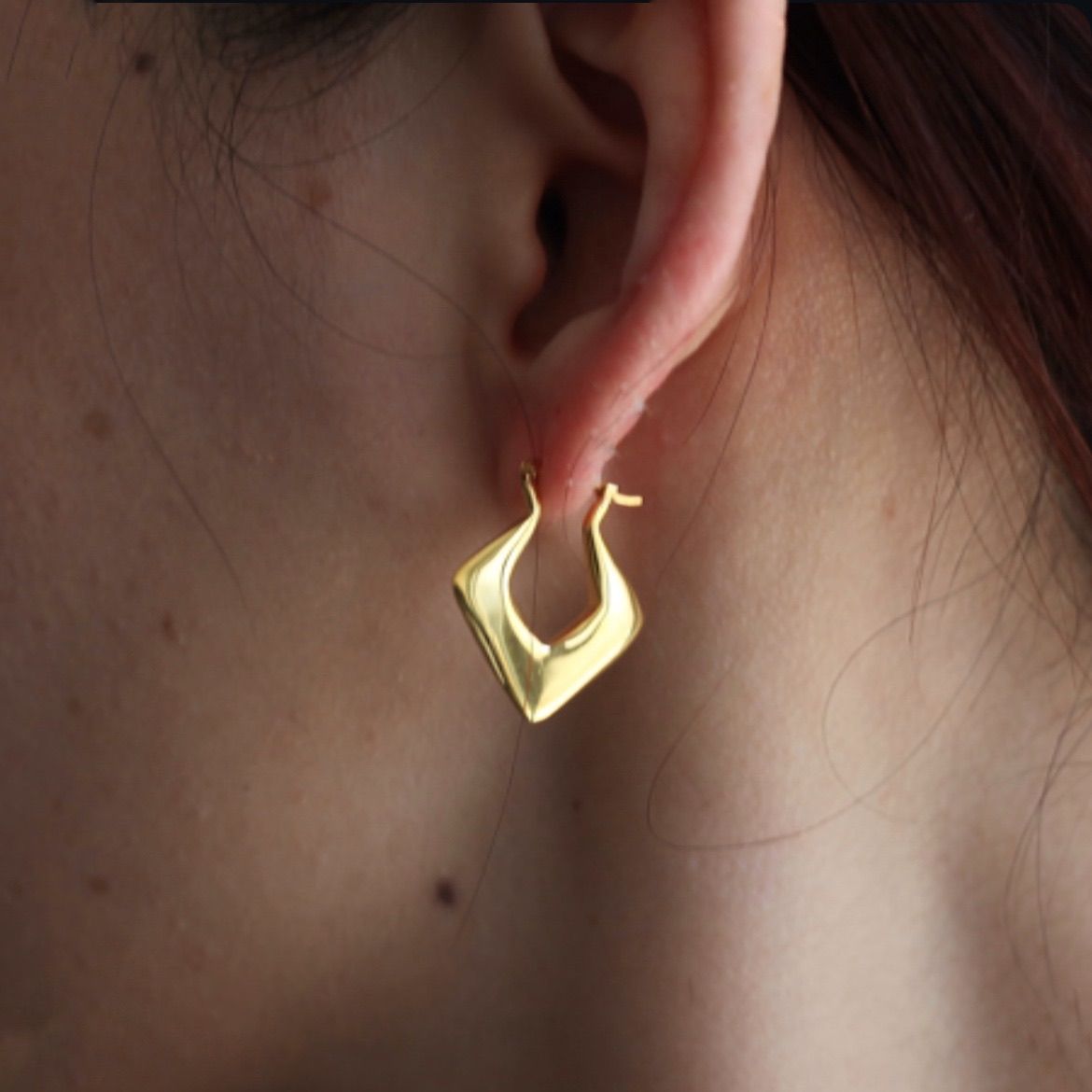 【残り一点】YU-KIN Dia Shape Earrings(両耳用）