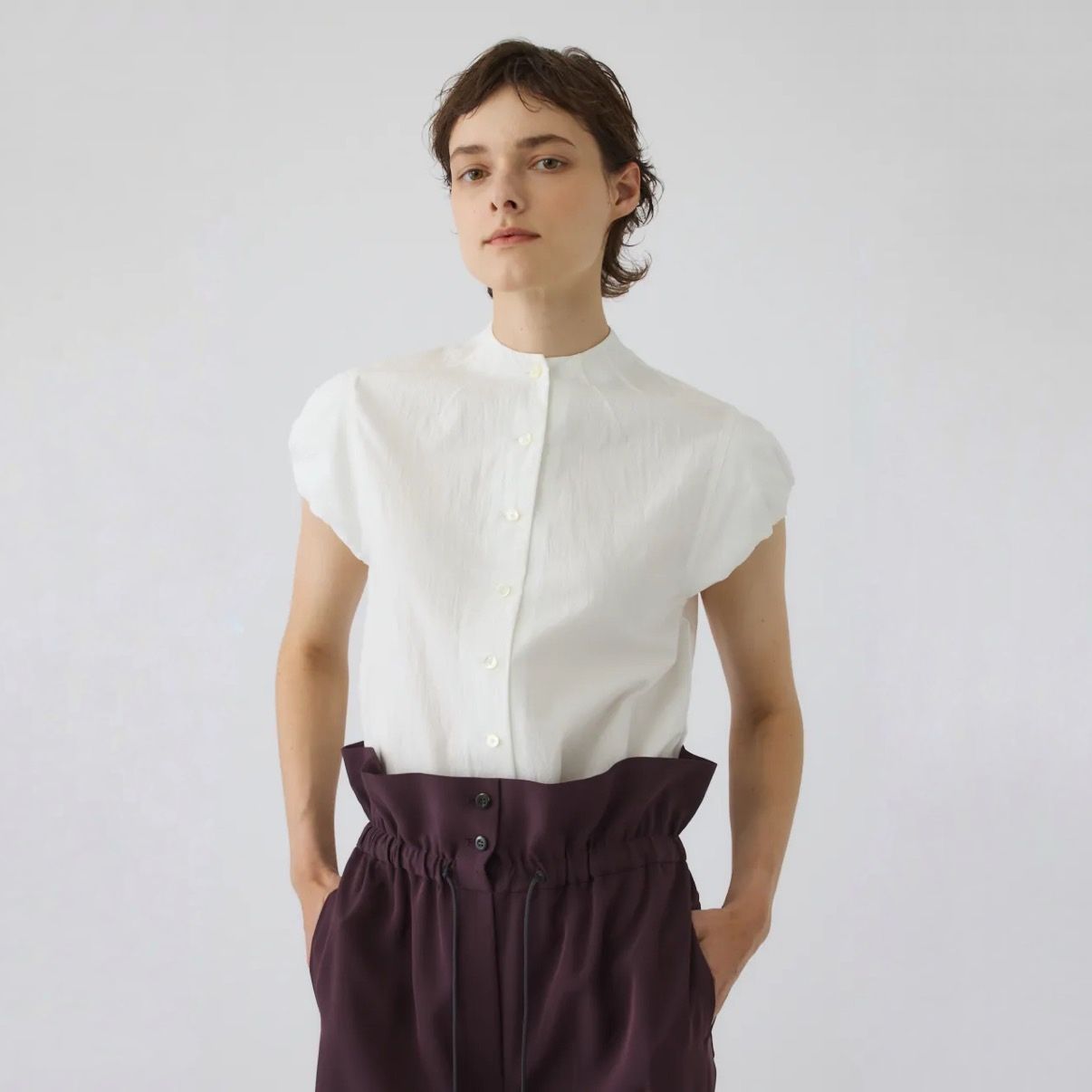 【残り一点】Bottle Neck Volume Blouse