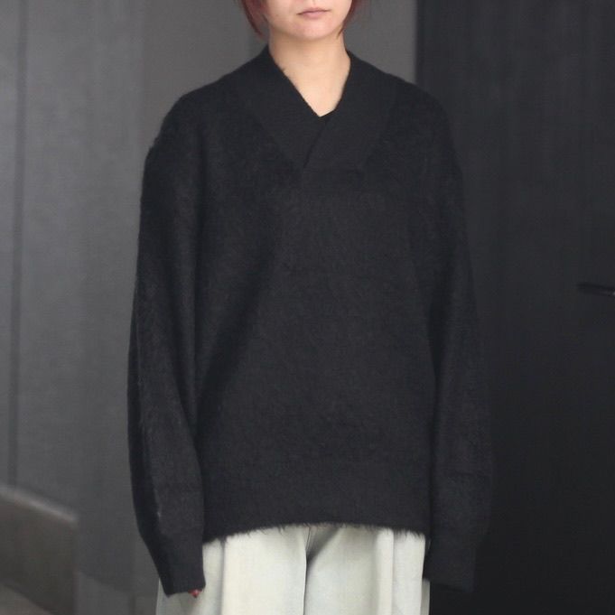 【残り一点】Super Kid Mohair Knit Loose V Neck LS
