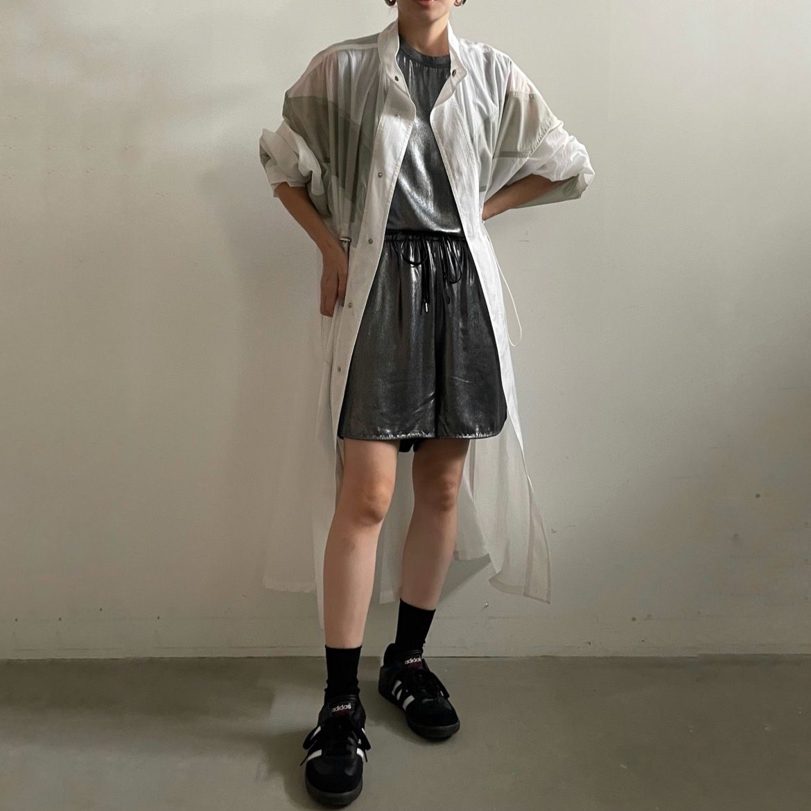 【残り一点】Sheer Drawstring Over Coat