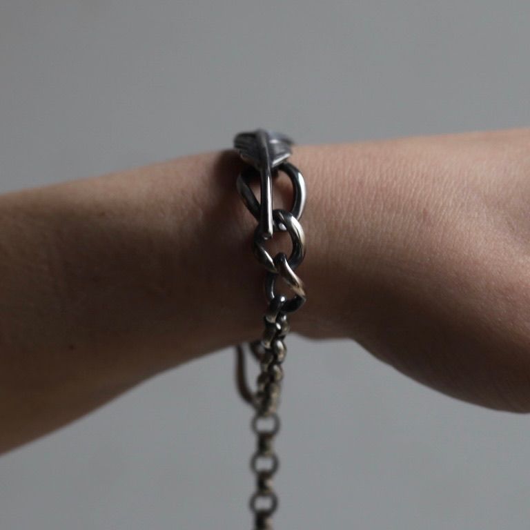 【残り一点】Feather Chain Link Bracelet(SILVER)