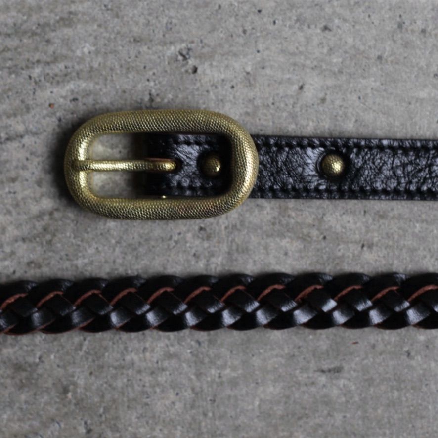 【残り一点】Dotted Oval Buckle  Lace Up Belt(GOLD)