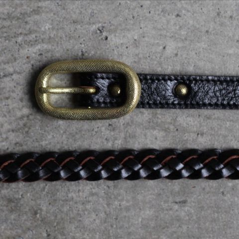 【残り一点】Dotted Oval Buckle  Lace Up Belt(GOLD)
