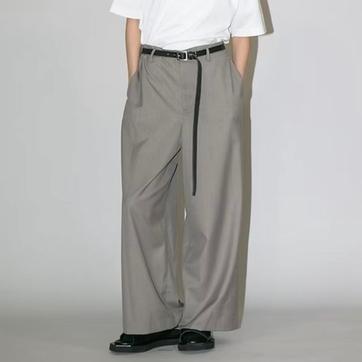 【残り一点】ウォッシャブルツイルワイドパンツ