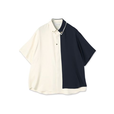 【残り一点】Double Cloth Layered Bi-Color Short Sleeve Shirt