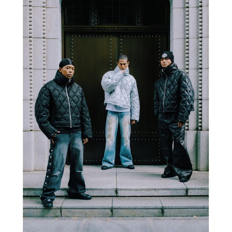 【残り一点】Faux Leather Quilting Down Jacket