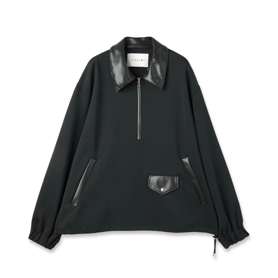 トップス CULLNI 21-SS-039 BLACK/1(S) 有名ブランド【CULLNI/クルニ】よりアシンメトリーVネックサイド