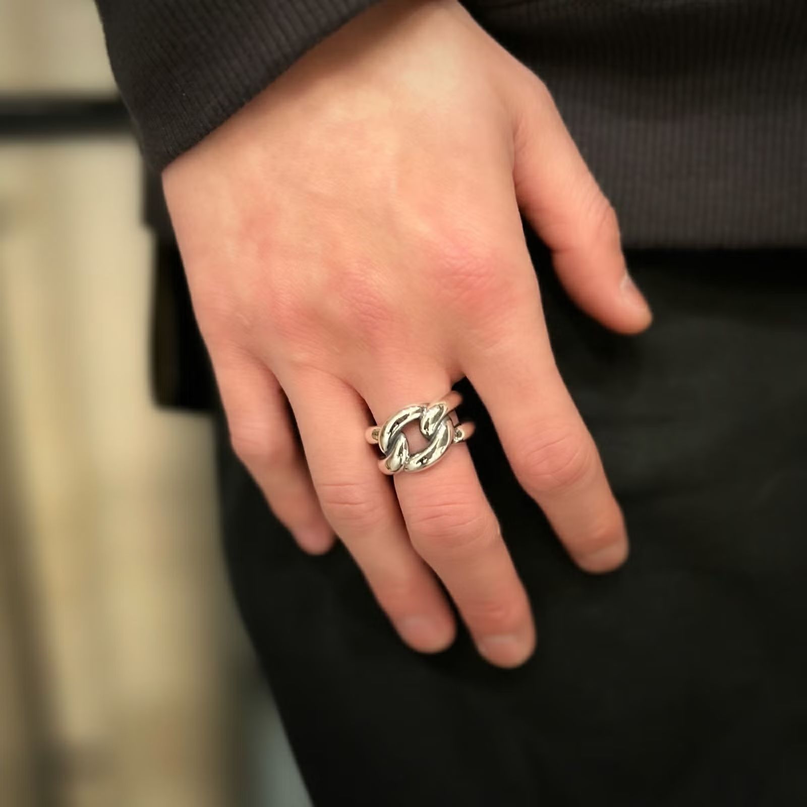 【お取り寄せ注文可能】Curb Chain Ring L(SILVER)