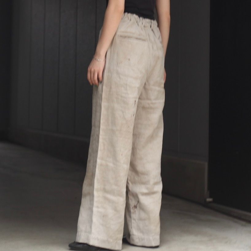 ssstein - 【再販売通知受付可能】Heavy Linen Herringbone Wide