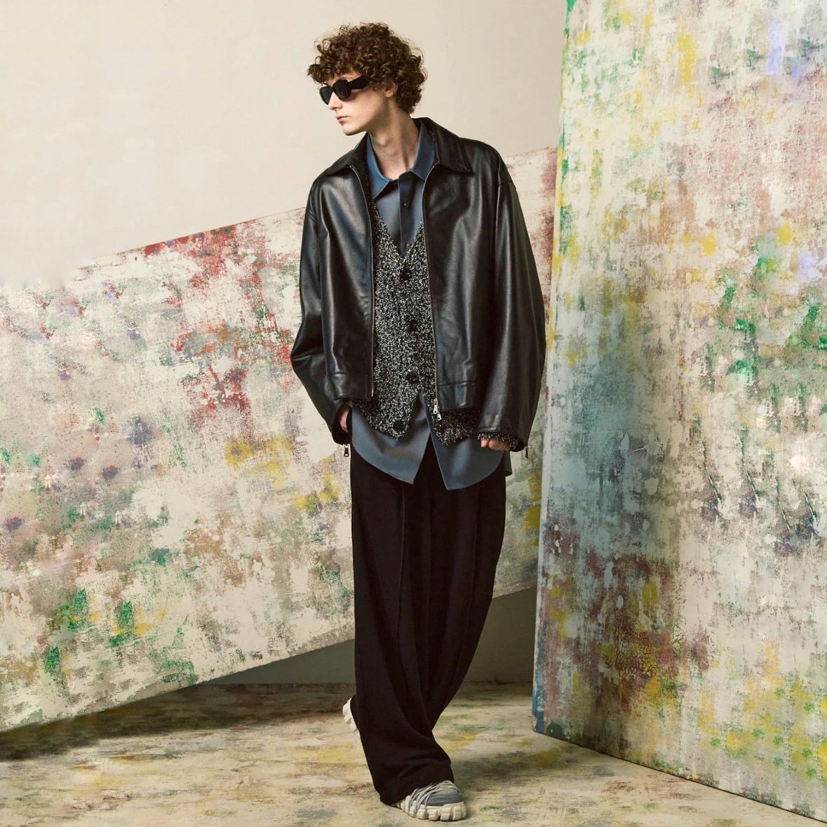 【残り一点】Sheep Leather Single Riders Collared Jacket