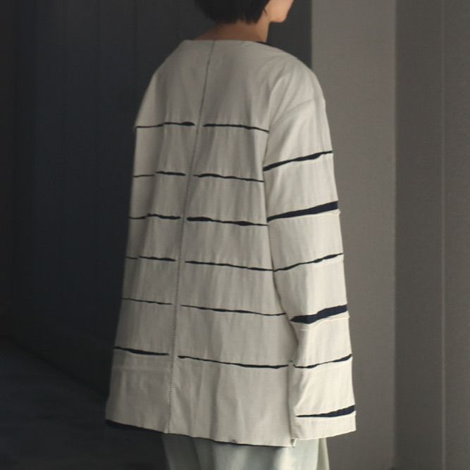 【残りわずか】Slit Border Boat Neck(DOUBLE STRUCTURED)