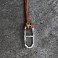 【残り一点】Rope Anchor Leather Necklace(BROWN LEATHER×SILVER)