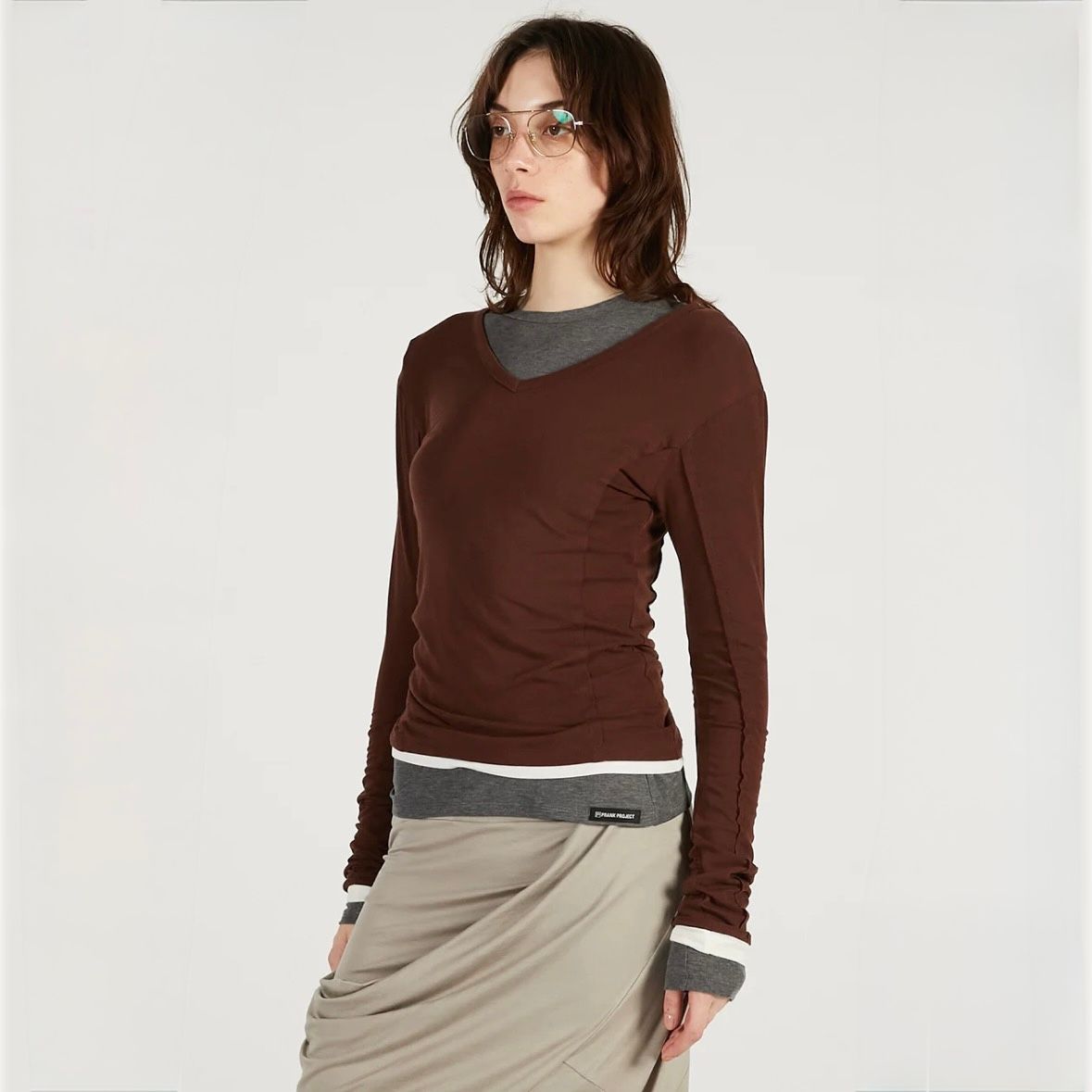 【残り一点】ダブルネックレイヤードトップ