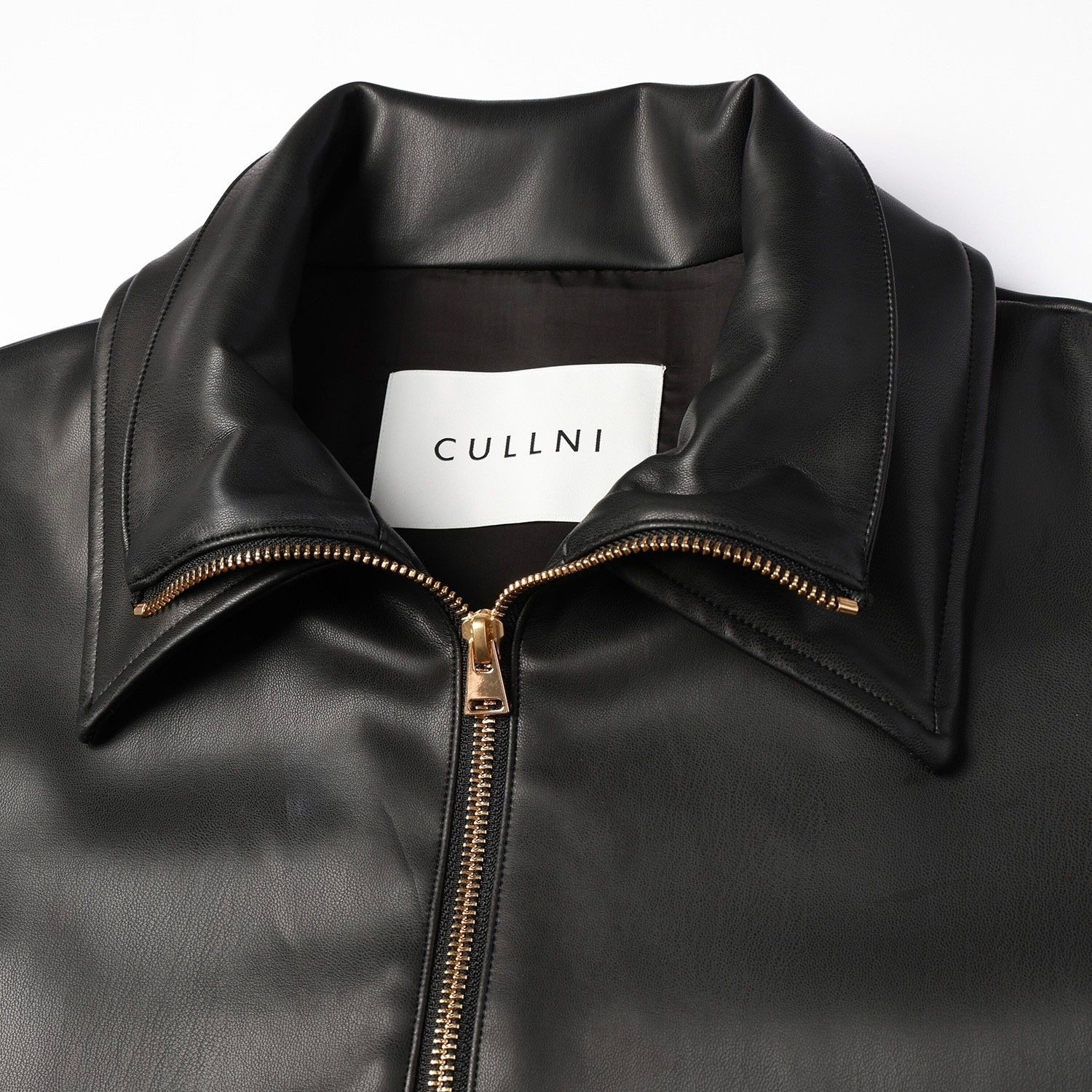 CULLNI MA-1 クルニ レイヤード ジップ ブルゾン CULLNI - 【残り一点】Faux Leather Layerd Collar Zip Up