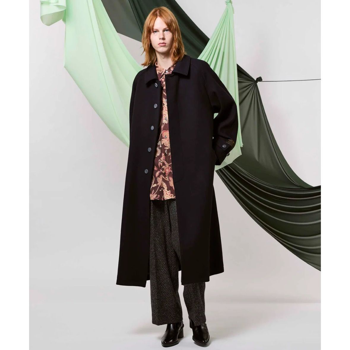 タグ付】23AW sulvam ギャバジン パイピング ロングコート M