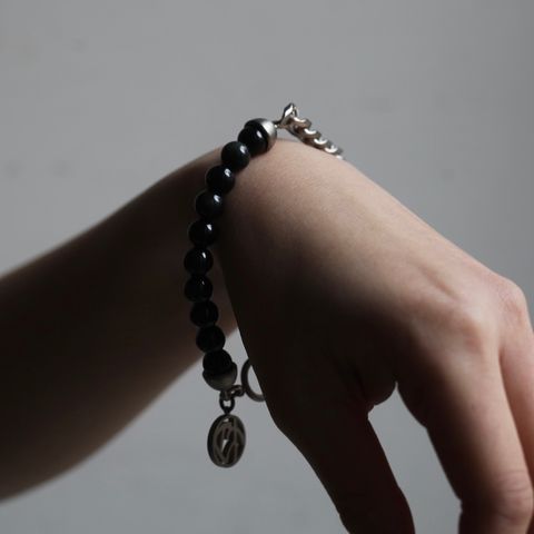 【残りわずか】Half Juzu Bracelet(BLACK×SILVER)