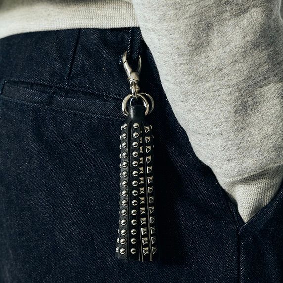 【残り一点】Studs Leather Tassel Key Ring