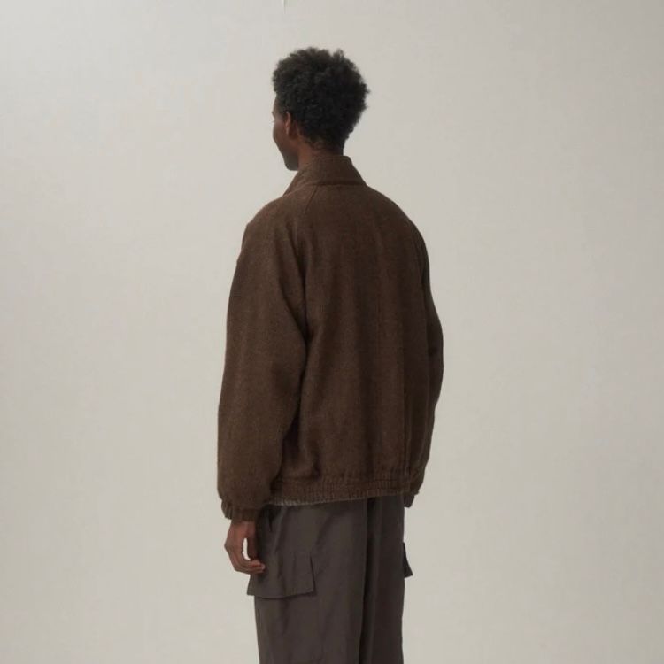 【残り一点】Alpaca Hound Tooth Harrington Jacket