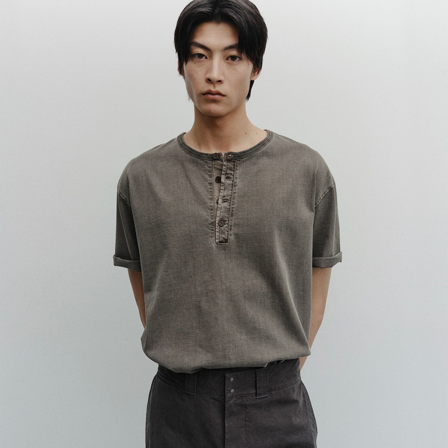 【残り一点】French Henry Neck Garment Tee