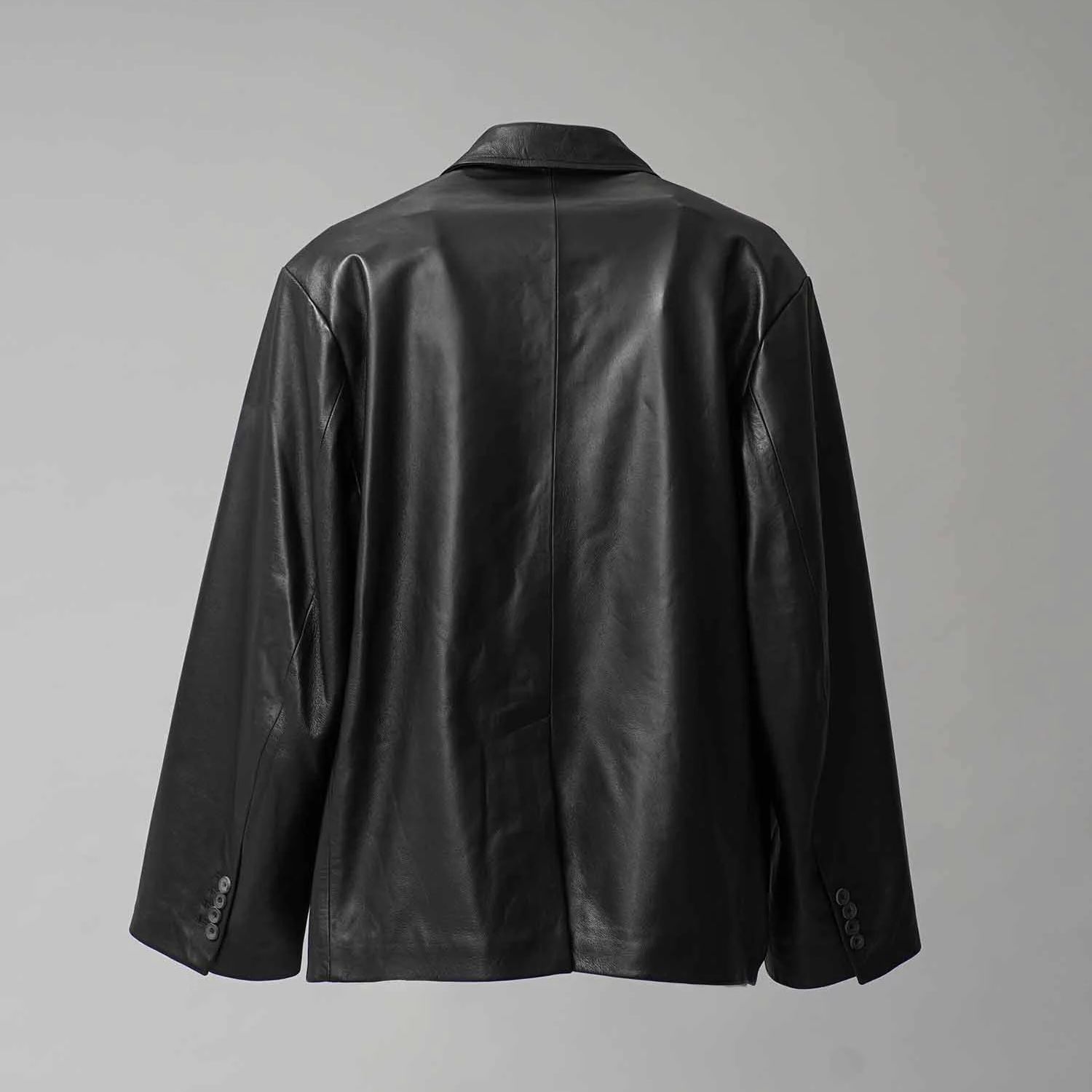 【残り一点】Sheep Leather Peaked Lapel Semi-Double Tailored Jacket