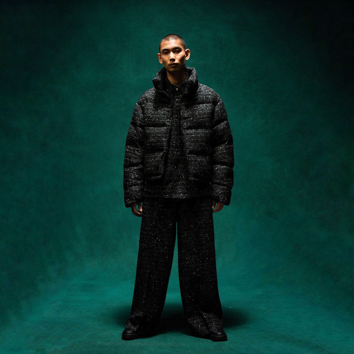 【残り一点】Shiny Tweed Down Jacket