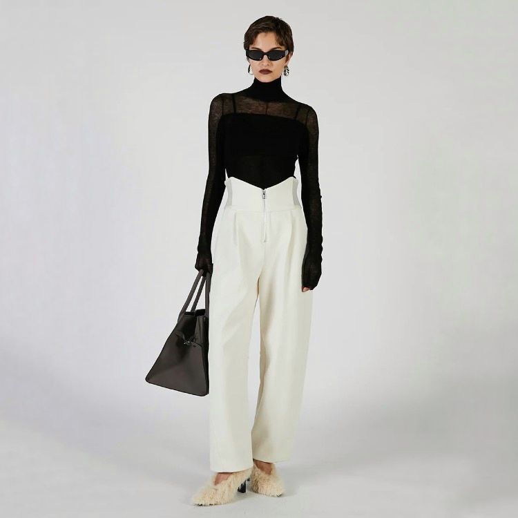 【残り一点】Soft High Gauge Panel Knit