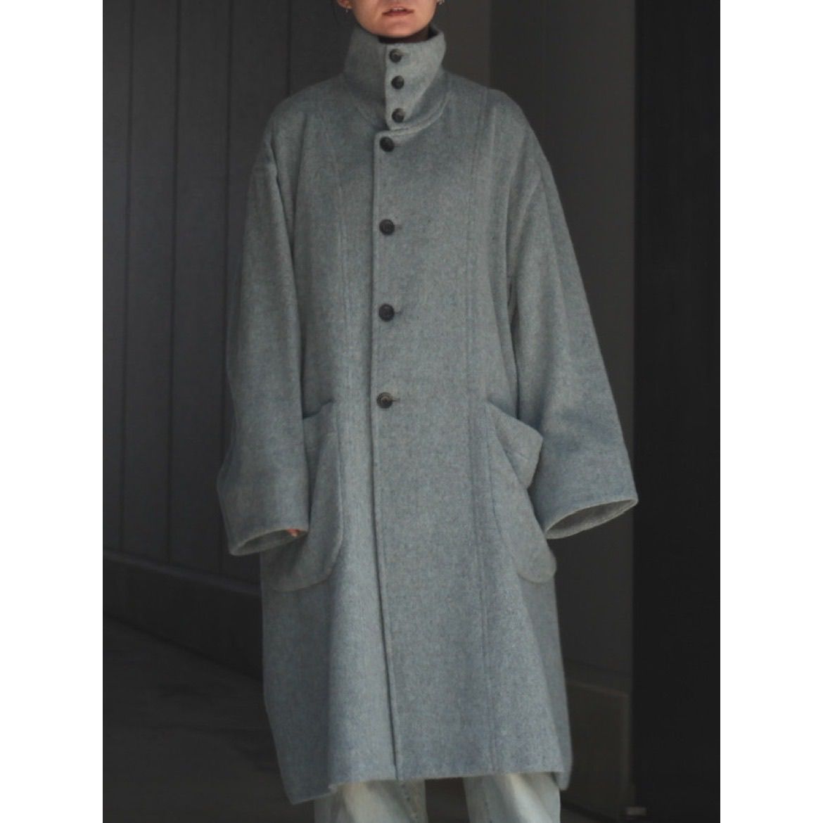 voaaov / TWEED STANDCOLLAR COAT コート 代引き人気 www.m