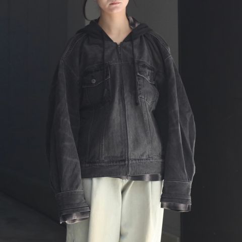 【残り一点】Denim 2-IN-1 Hoodie Jacket