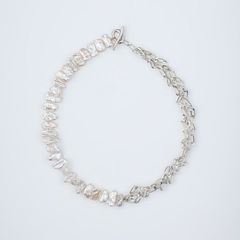 【お取り寄せ注文可能】Braid Chain Squre Pearl Necklace