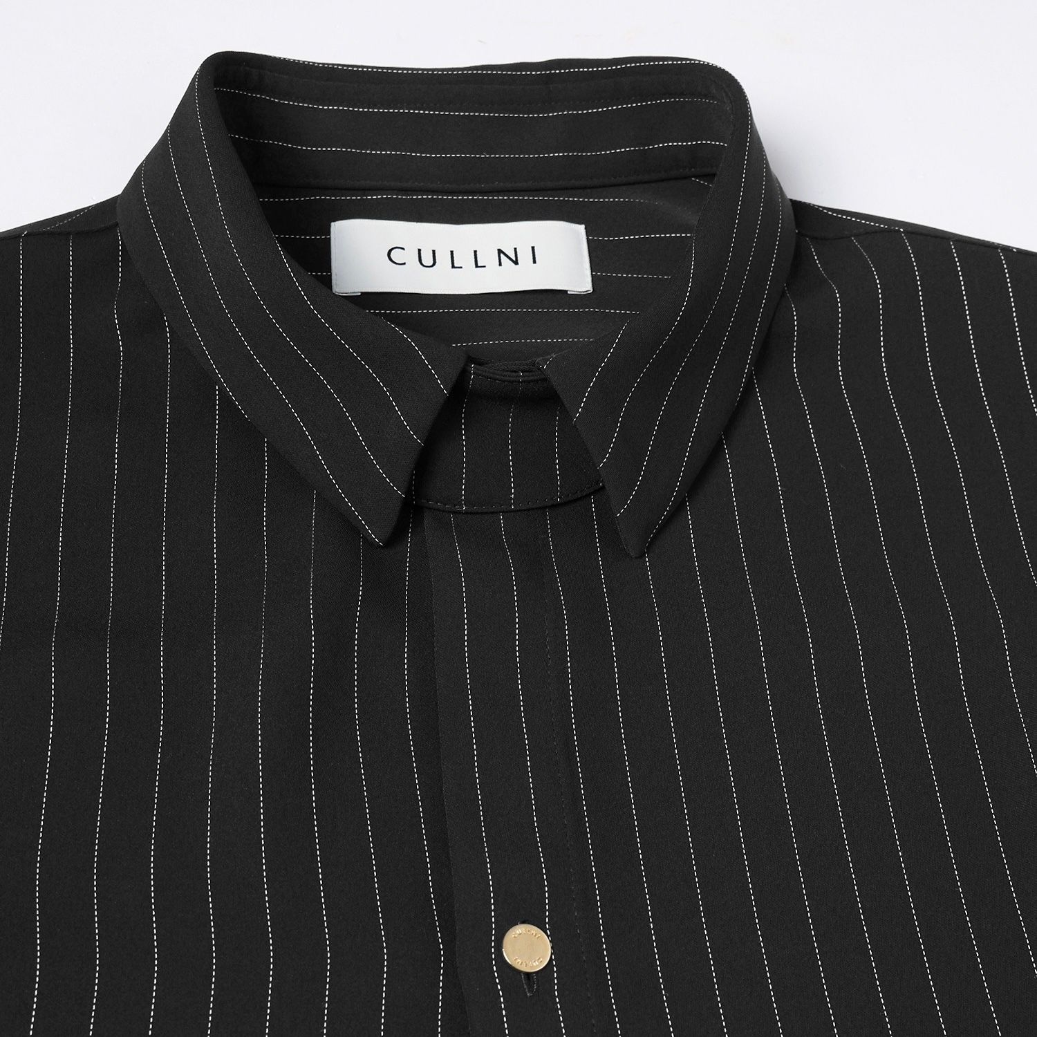 【残り一点】Stripe Double Cloth Chin Tab Long Sleeve Shirt