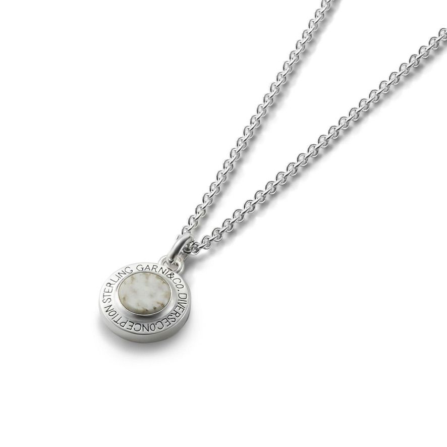【お取り寄せ注文可能】Round Stone Pendant_L(WHITE)