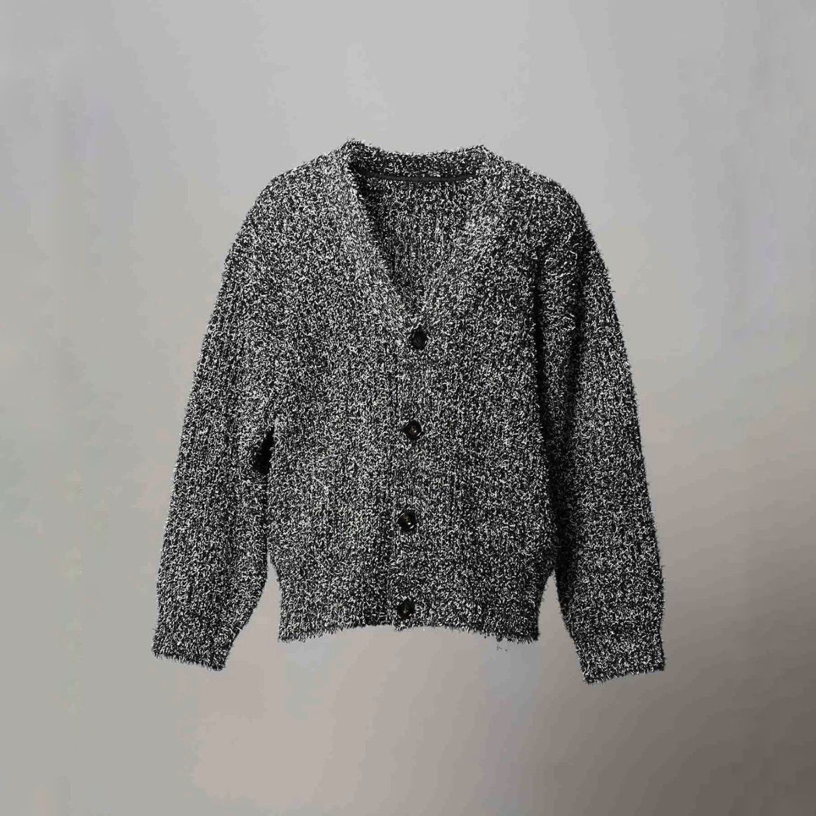 【残り一点】Mix Color Fancy Yarn Prime-Over Knit Cardigan
