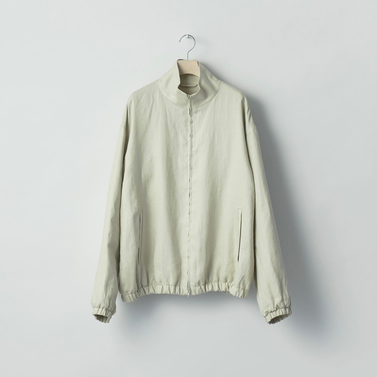 【残り一点】Light Linen Shirred Light Zip Jacket