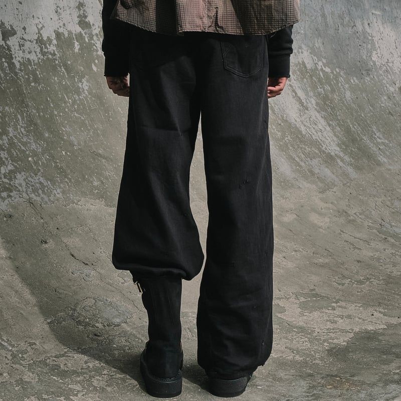 【残りわずか】Home Wide Jeans With Damaged(INLAY DENIM)